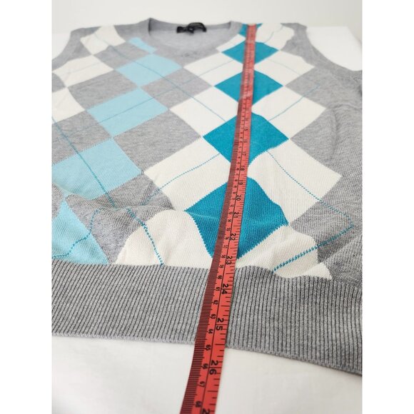 Le Chateau Argyle Sweater Vest Silk Cotton Blend Light Academia Tennis Prep Golf - Picture 6 of 9